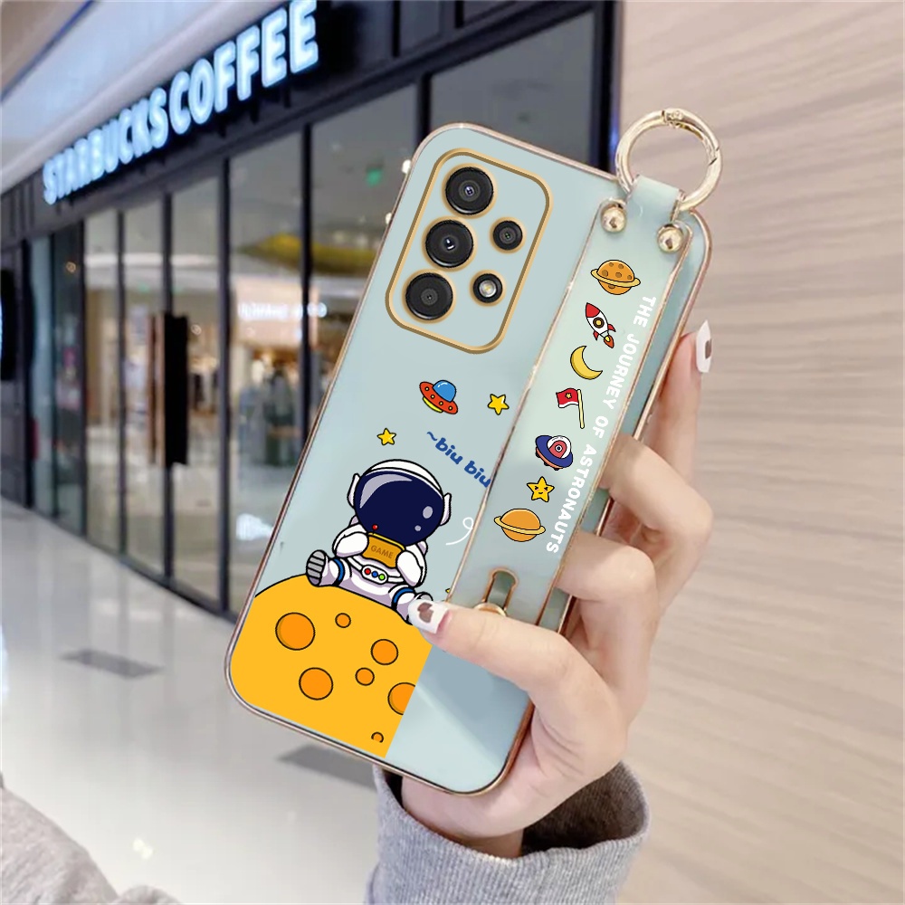 REDMI Casing Astronot Xiaomi Poco X5 5G M4 Pro M3 Pro X3 NFC Redmi10 5G 12C 9T Note9 Note9S Note9 Pro Note8 Note10 5G Stand Holder Lipat Mewah Plating Rubber Soft Cover