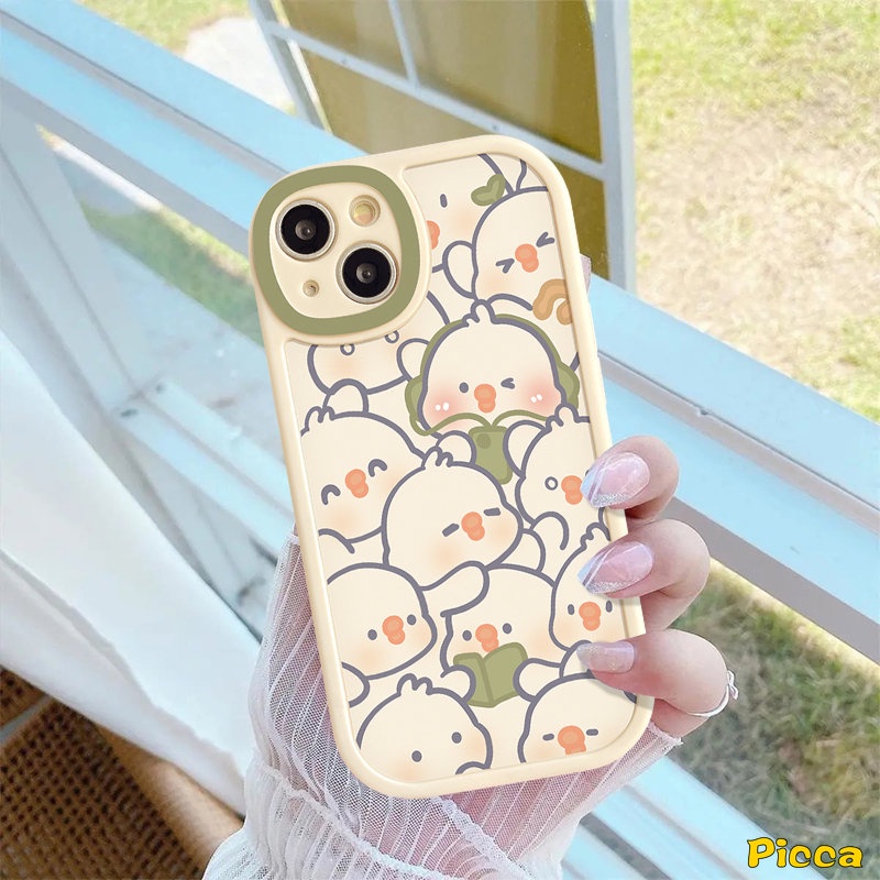 Case Untuk VIVO Y36 Y16 Y33s Y17 Y11 Y02 Y22 Y21 Y15s Y22s Y20 Y12i Y35 Y12 V25E Y30 Y20s Y15 Y20i Y21s V25 Y15A Y51 Y91 Y91C Y31 Lembut Full Belakang Kartun Babi Bebek Lucu Lucky Bear Case