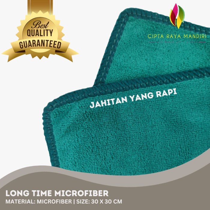 Kain Lap Microfiber Long Time by Chalmer 30x30 cm Tebal Serbaguna