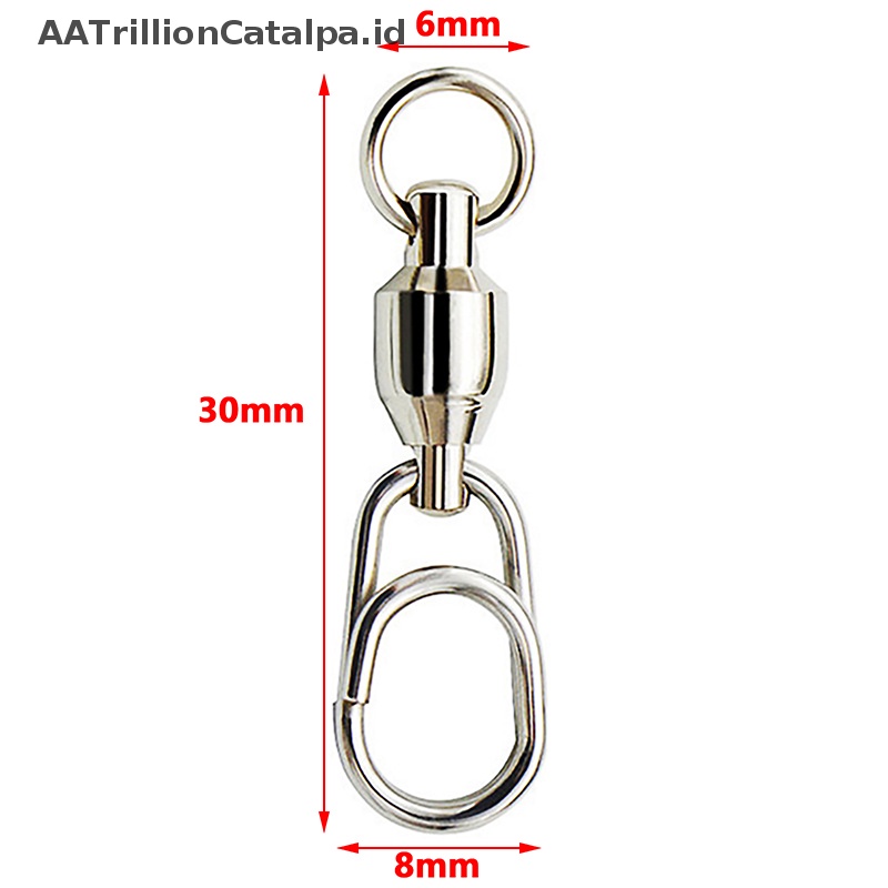 Aatrillioncatalpa Konektor Pancing Rolling Swivel Snap Stainless Steel Memancing Putar Ball Bearing Fast Snap Clip Fishing Lure Connector Tackle ID