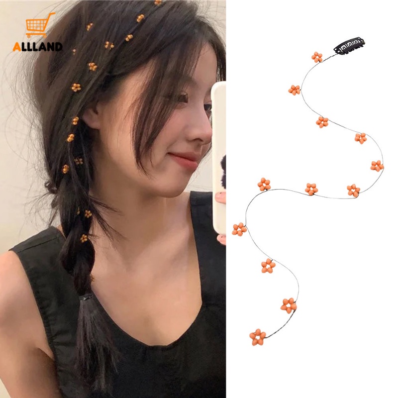 Fashion Jepit Rambut Rantai Bunga Untuk Wanita/ Peri Resin Rumbai Rambut Klip Dikepang Ikat Kepala/ Ponytail Hair Barrettes Aksesoris Hiasan Kepala