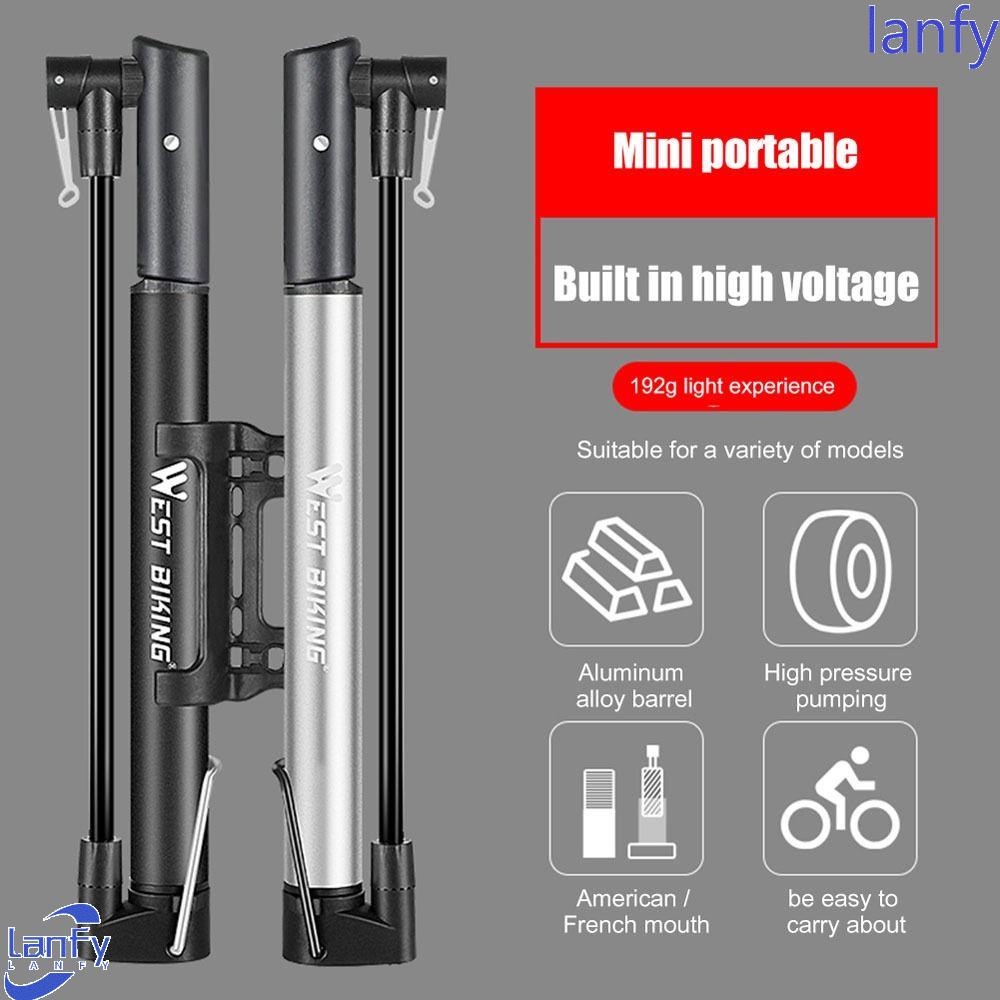 Lanfy Pompa Sepeda 120PSI Pompa Angin Sepeda Mini Pompa Bersepeda Pompa Ban Inflator Pompa Angin Tekanan Tinggi