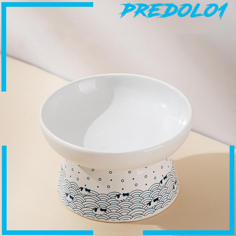 [Predolo1] Mangkok Makanan Kucing Keramik Susun Piring Cat Food and Water Raised Bowl Stylish