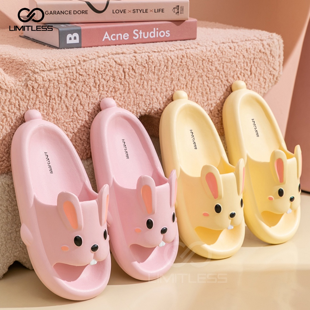 Sandal Kelinci Dewasa Selop Wanita Terbaru 2023 Sendal Kelinci Wanita Korea Casual Kekinian Sandal Slip On Cewek Rabbit