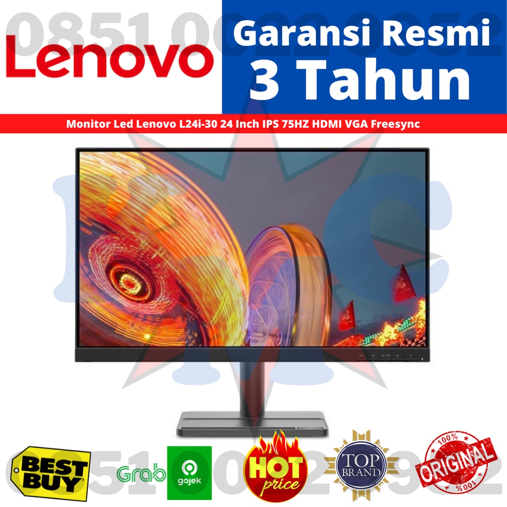 Monitor LENOVO L24i 30 L24i-30 IPS FHD 75Hz HDMI VGA Eye Caring