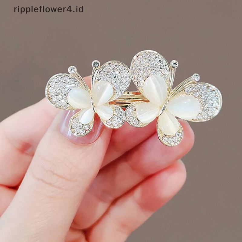 {rippleflower4.id} Berlian Imitasi Bros Untuk Wanita Opal Trendy Elegan Kupu-Kupu Bros Pin Perhiasan Pesta Pernikahan Hadiah~