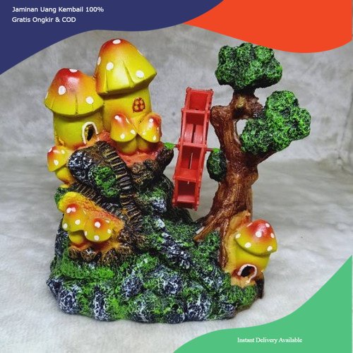 hiasan aquarium jamur kincir, hiasan aquarium kincir jamur, jamur kincir, dekorasi aquarium jamur ki