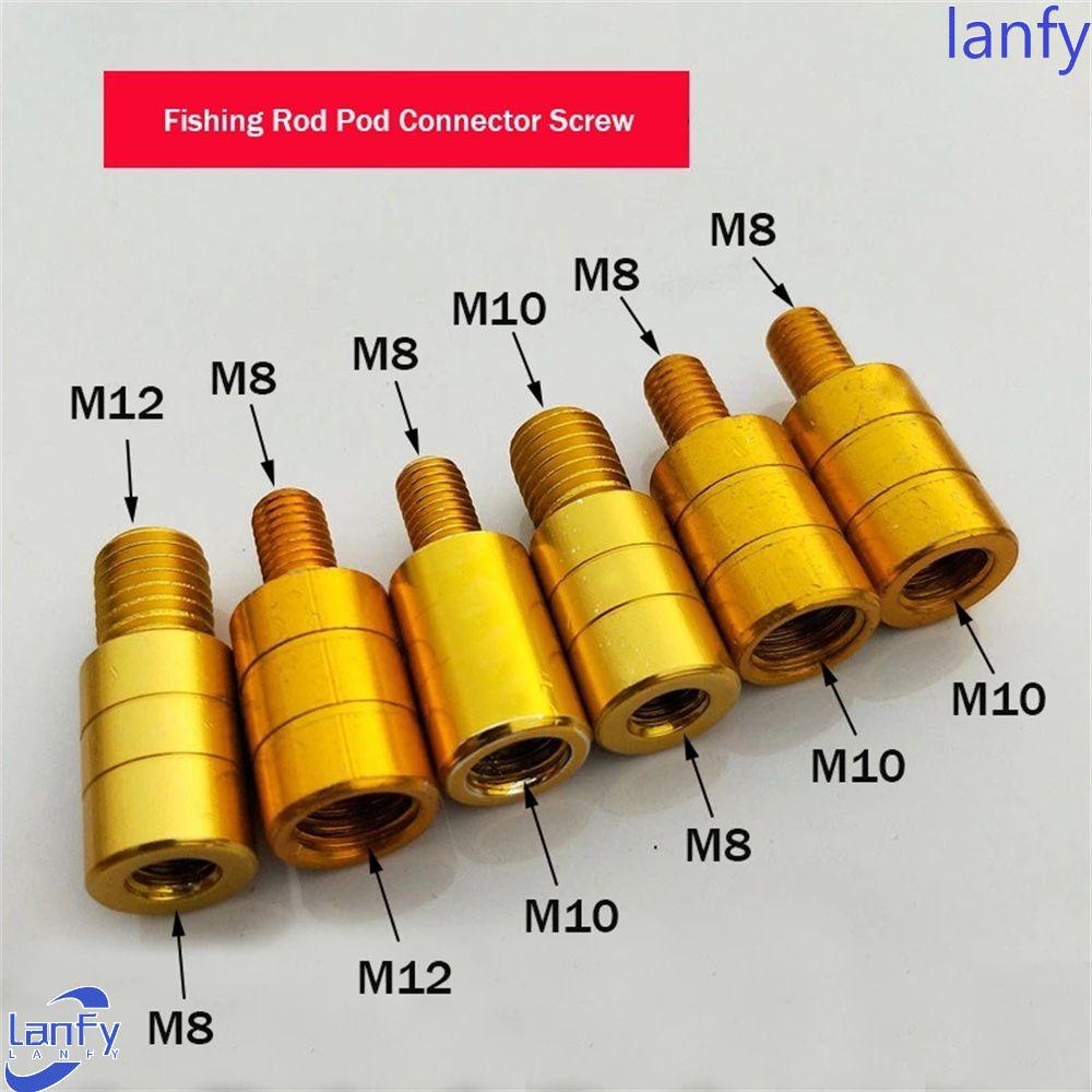 Lanfy Adaptor Jaring Ikan 8mm Ke 12mm Aksesoris Memancing Net Handle Adapter M8/M10/M12 Aluminium Alloy Thread Adapter Fishing Rod Pod Konektor