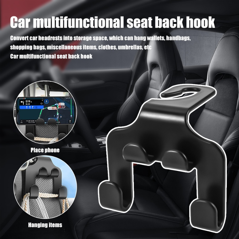 [Unggulan] Hook Penyimpanan Punggung Kursi Mobil Multifungsi Sandaran Kepala Ganda Sandaran Kepala Holder Universal Bracket Handphone Otomotif Interior Organizer