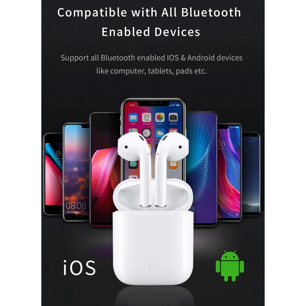 AKN88 - WIWU Airbuds X-Qi Mini TWS Bluetooth Stereo Earphone with Charging Box