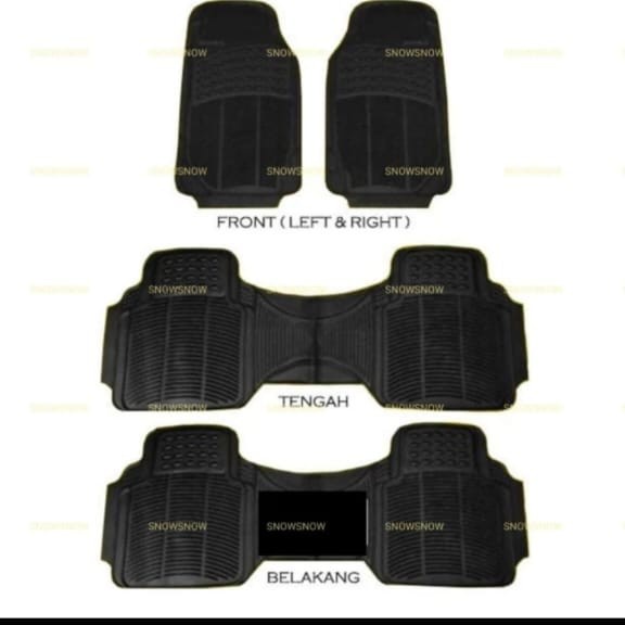 Karpet Mobil karet 3 baris 4 potong Mobil Calya Sigra