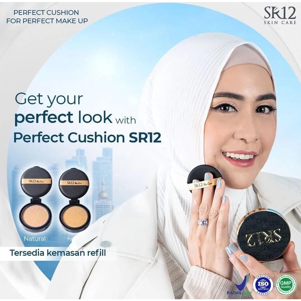 HERBAL SKINCARE SR12 ORIGINAL || PERFECT CUSHION SR12 / FULL COVERAGE / OIL CONTROL &amp; LONG LASTING / MENGANDUNG SPF 30