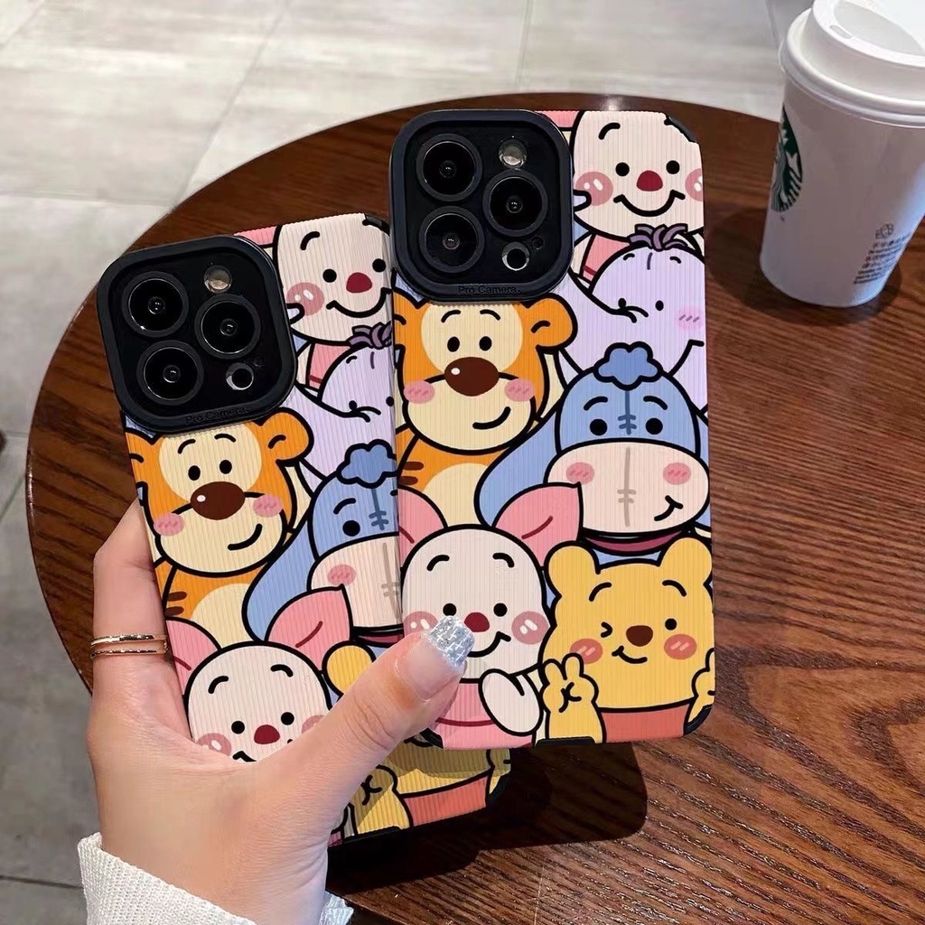 All New Cartoon Winnie the Pooth Friends Soft Case IPhone 7 Plus 8 Plus X XS XR XS Max 11 13 12 14 PRO Max 14 Plus SE Phone Case Girl Girl Women' Fashion Lovely