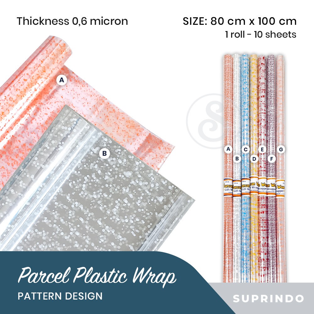 

(10 lbr) Plastik Parcel / Plastik Hampers / Kertas kado bening tebal 0.6 Mikron Uk. 80x100 cm