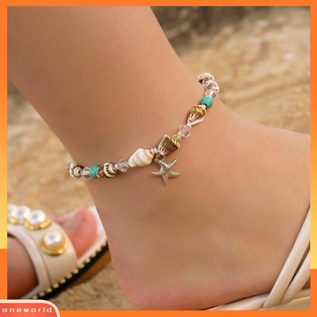 [WOD] Gelang Kaki Ankle Adjustable Aksesoris Kaki Keong Gelang Shell Gaya Boho Untuk Wanita