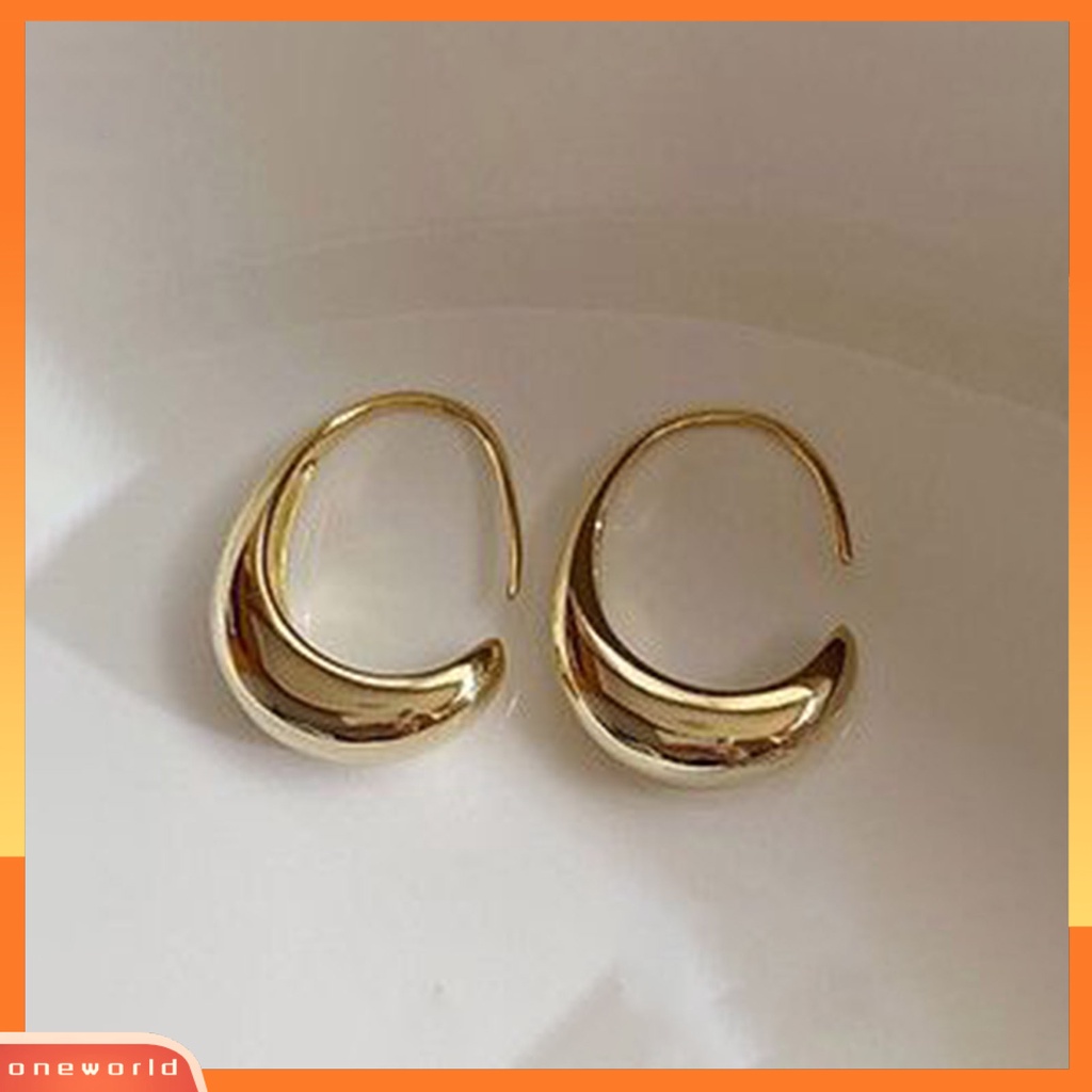 [WOD] 1pasang Anting Hoop Geometris Busur Sederhana Ringan Indah Chic Anting Untuk Minimalis