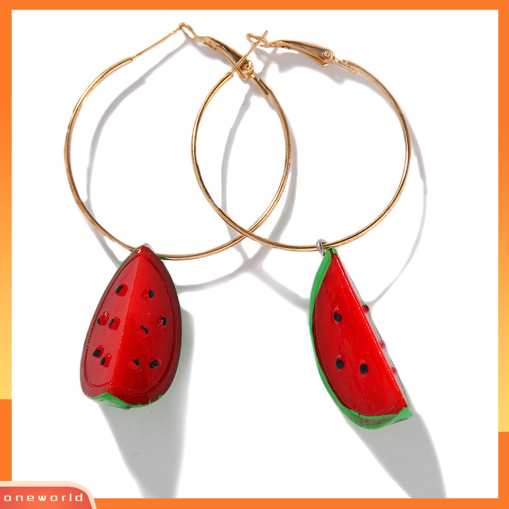 [WOD] Wanita Manis Semangka Strawberry Lemon Buah Menjuntai Hoop Earrings Perhiasan Hadiah