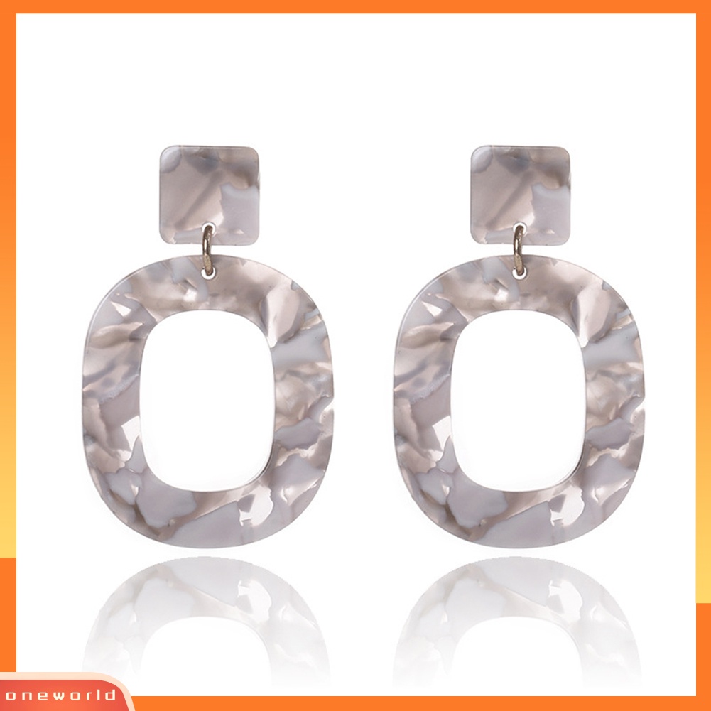 [WOD] Fashion Berongga Lingkaran Pernyataan Wanita Geometris Stud Earrings Perhiasan Hadiah