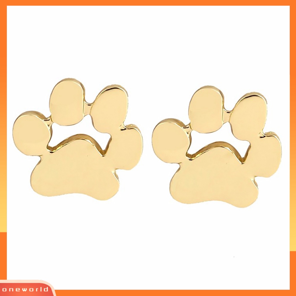 [WOD] 1pasang Anting Tusuk Bentuk Jejak Kaki Hewan Gaya Bahan Alloy Wanita Remaja Perempuan Perhiasan Studs Untuk Ulang Tahun