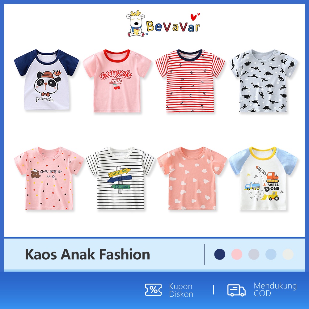 BEVAVAR 1~3 thn baju kaos bayi/Atasan anak-anak import/Piyama Lembut laki laki perempuan