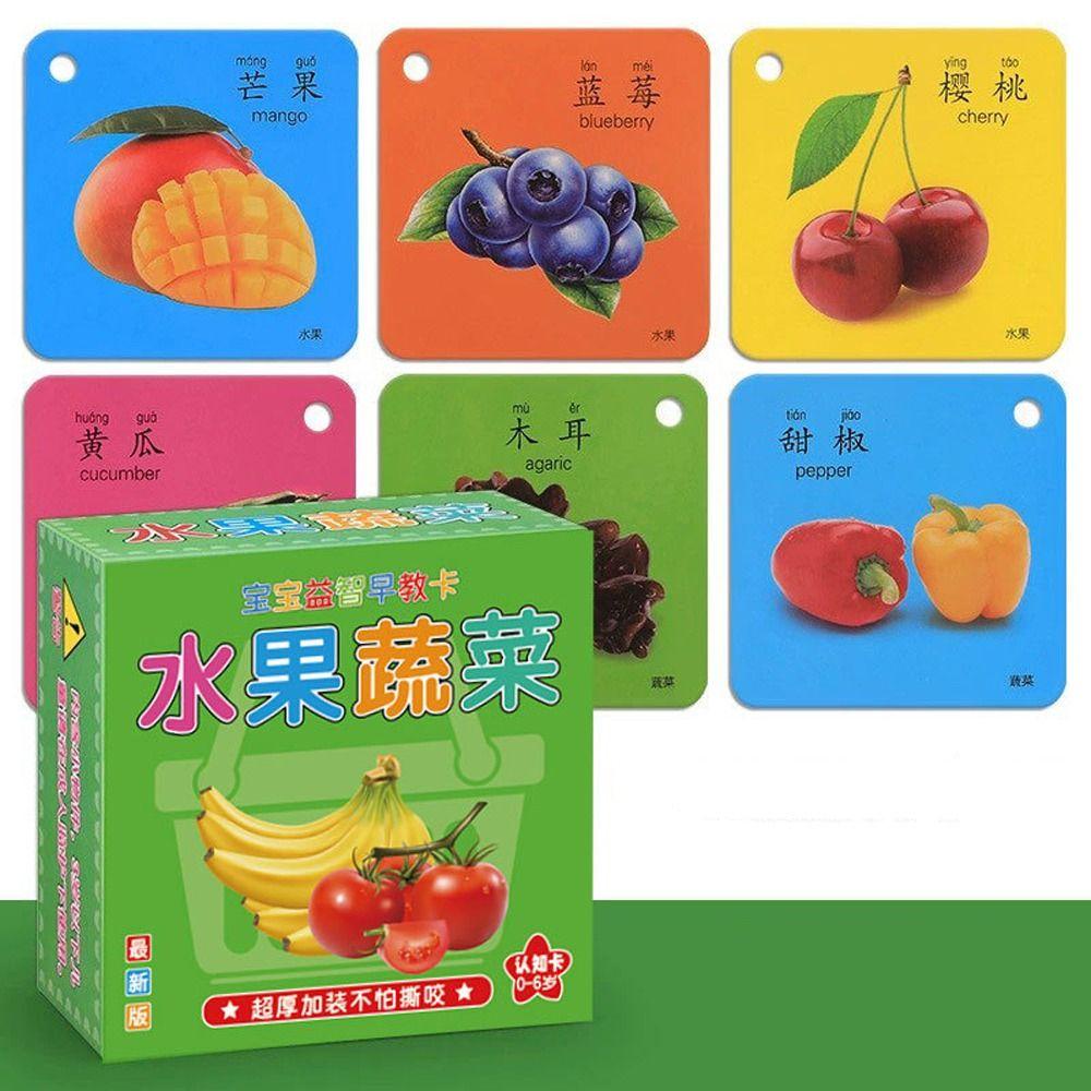 REBUY Rebuy Baby Learning Card English Learning Words Table Game Untuk Anak Laki-Laki Huruf Dua Sisi Mainan Matematika Anak Kartu Belajar Dini Makanan Kata Pocket Card Children Cognition Card