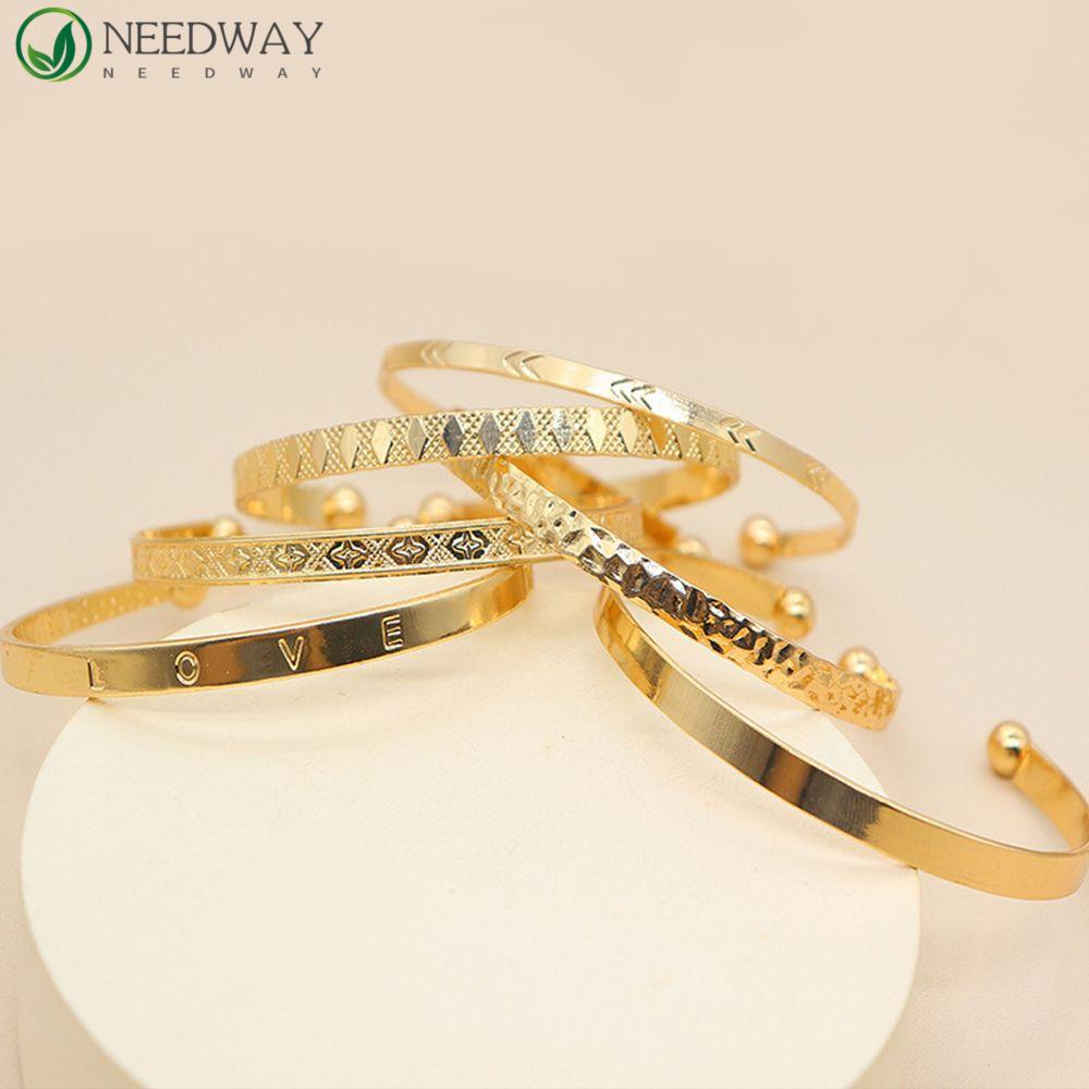 Needway Wanita Gelang Set Retro Adjustable Hiphop Punk Pasangan Fashion Perhiasan