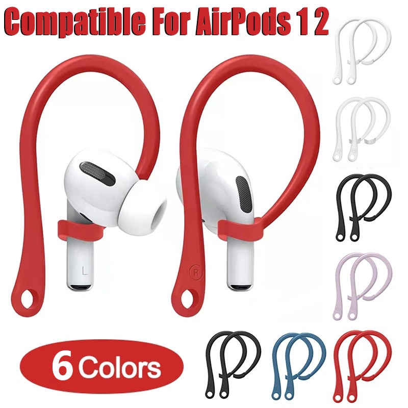 1pasang Silikon Kait Telinga Anti Hilang Kompatibel Untuk Apple AirPods 12 Anti-Jatuh Bluetooth Earphone Holder Nirkabel Earphone Penutup Pelindung Bluetooth Aksesoris