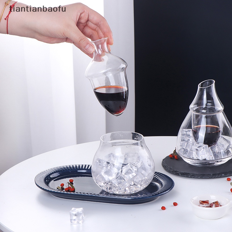 [tiantianbaofu] Glass Ice Bucket Red Wine Decanter Dispenser Anggur Whiskey Decanter Bar Alat Butik