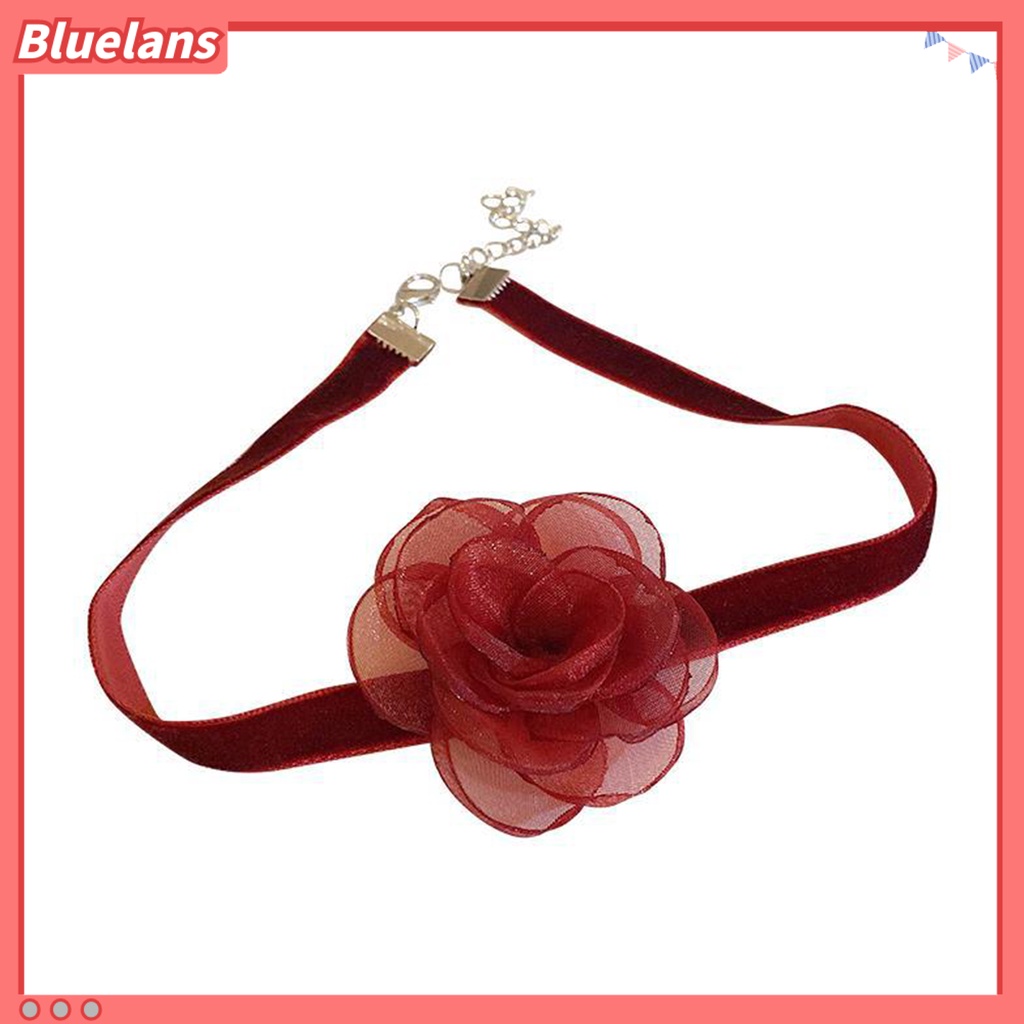 [BLS] Ribbon Choker Adjustable Desain Lobster Clasp Dengan Rantai Ekstensi Warna Solid Mudah Dipakai Wanita Elegan Ultra Long Ribbon Choker Necklace Untuk Wanita