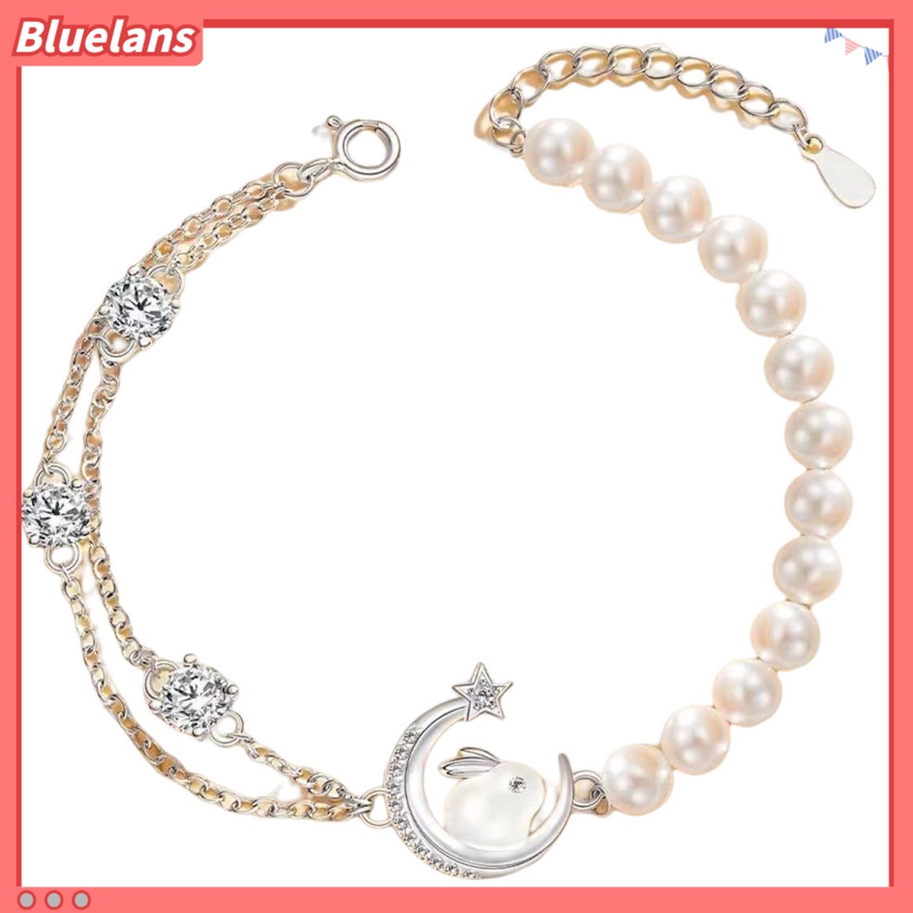 [BLS] Wanita Gelang Zodiak Desain Tidak Teratur Mutiara Imitasi Dekorasi Mengkilap Hias2023Tahun Kelinci Rabbit Bracelet Perhiasan Aksesoris