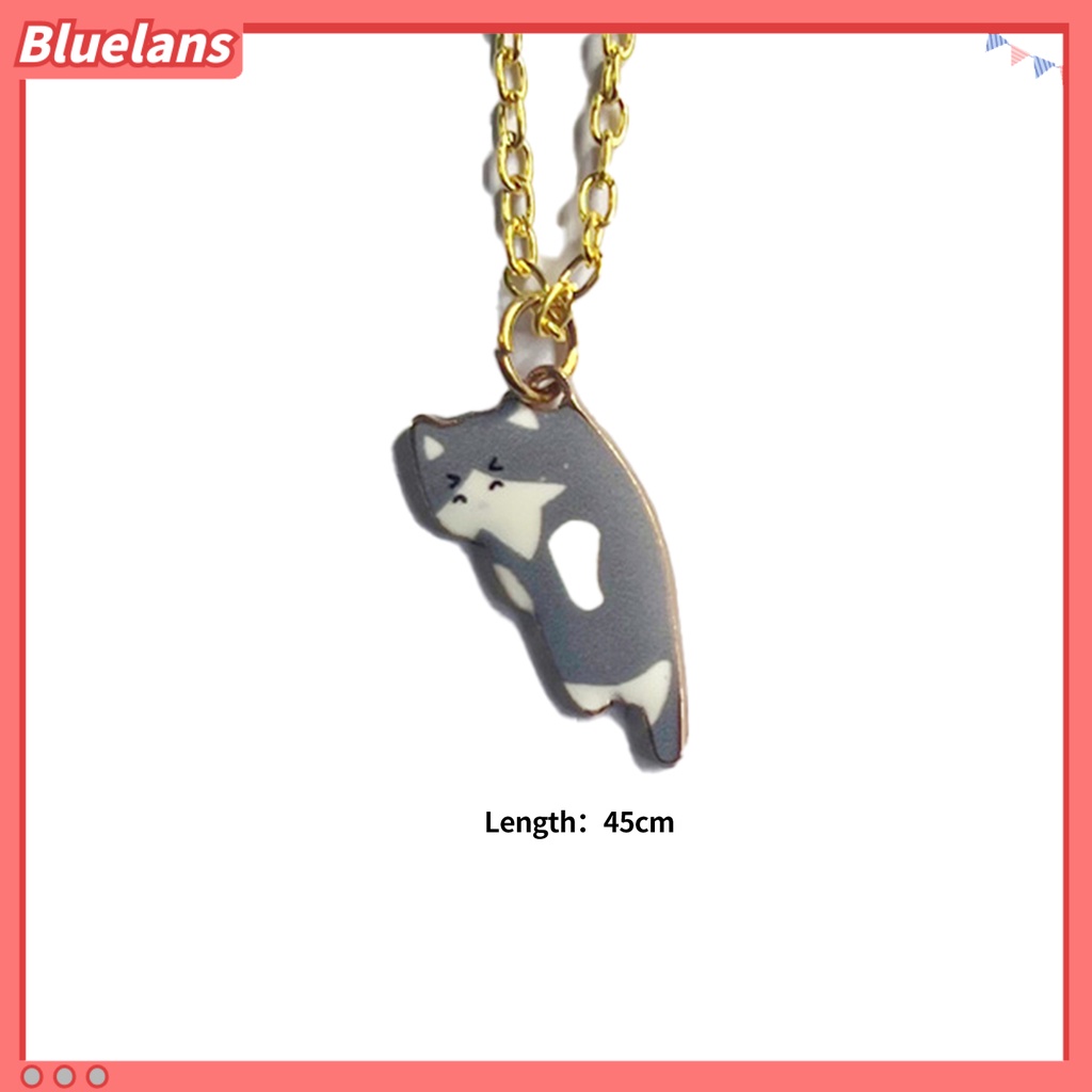 [BLS] Wanita Kalung Elegan Gantung Cantik Anti Gores Kokoh Pakaian Sehari-Hari Alloy Kucing Lucu Rantai Kalung Perhiasan Aksesori