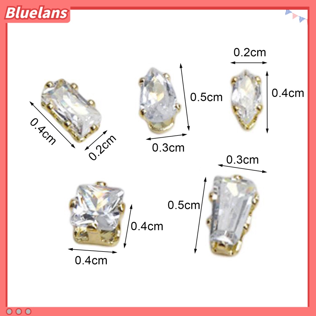 [BLM] 10pcs Nail Art Charm Zircon Anti-Gores Tahan Jatuh Mudah Di Tempel High Gloss Claw-wrapping Nail Aksesori Nail Supply