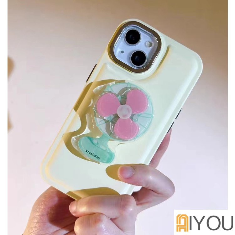 IPHONE Casing Ponsel Holder Kipas Yang Dapat Diputar Kreatif Untuk Iphone14 12 11 13 Pro Max Korea Jepang Warna Permen Gadis Lucu Lembut Silikon Cover