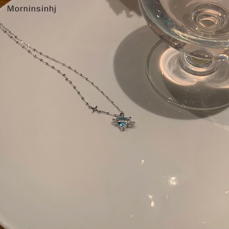 Mornin Korea Fashion Kalung Berbentuk Hati Zirkon Kalung Liontin Temperamen Rantai Klavikula Untuk Wanita Perhiasan Hadiah Pesta Ulang Tahun id