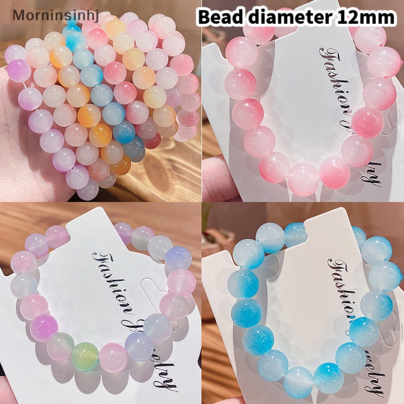 Mornin Gradual Color Beaded Bracelet Lover Girl Lilit Jarinya Lembut Dan Secara Bertahap Berubah Warna Bola Gelang Hadiah id