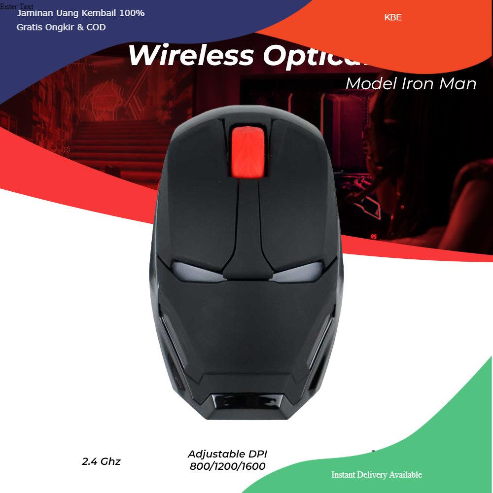 Taffware Mouse Wireless Optical Iron Man 2.4 Ghz - M8 - Black Laptop Komputer