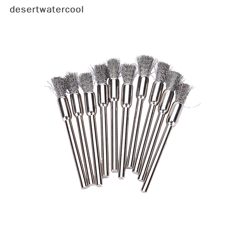 Deid New 10pc Sikat Kawat Mini Brushes Cup Wheel Untuk Gerinda Atau Bor 3x5mm Martijn