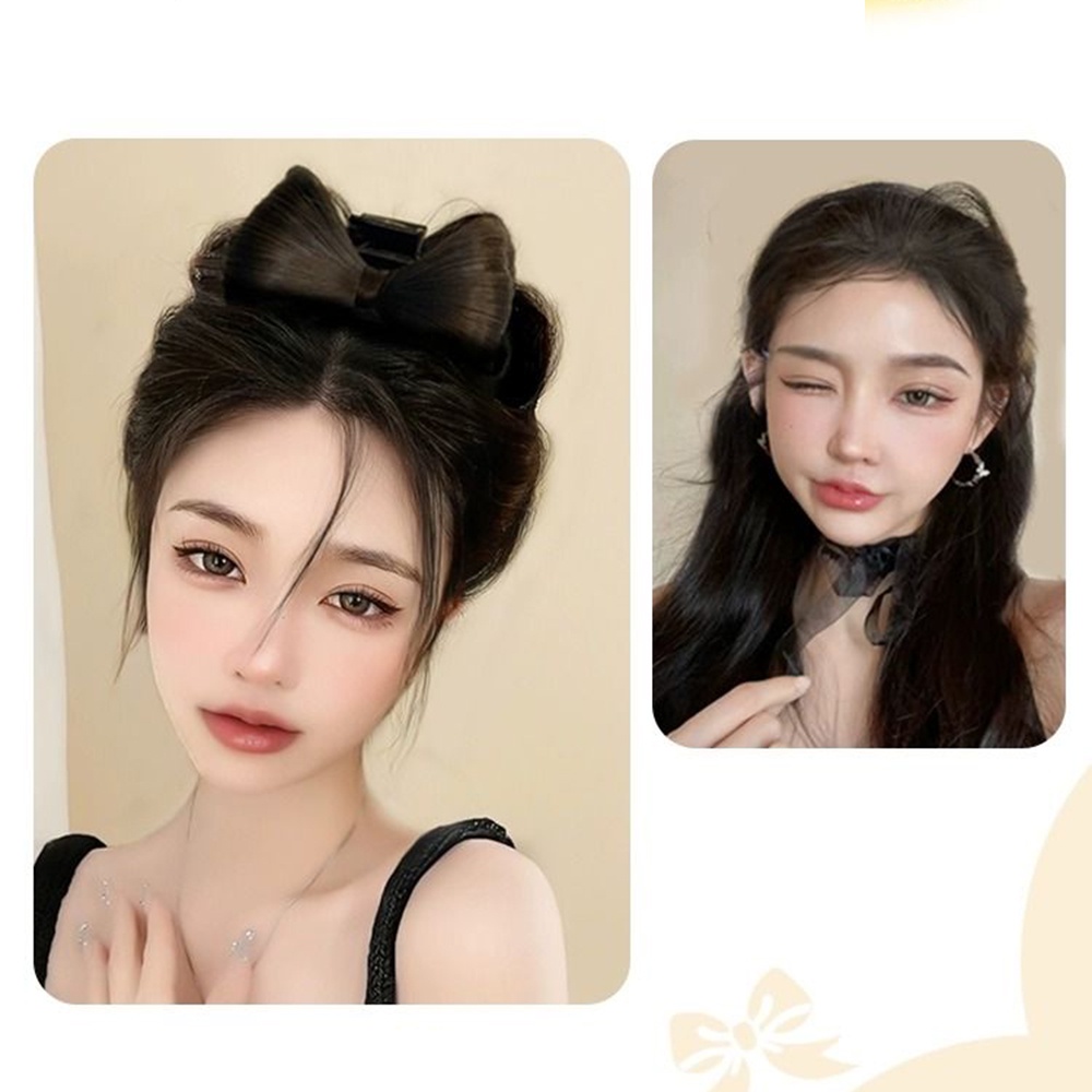 1pcs Klip Rambut Bentuk Kupu-Kupu Busur Gaya Princess All in One Untuk Ponytail Tinggi Dan Rendah Untuk Wanita Hair Bun With Butterfly Bow Clip