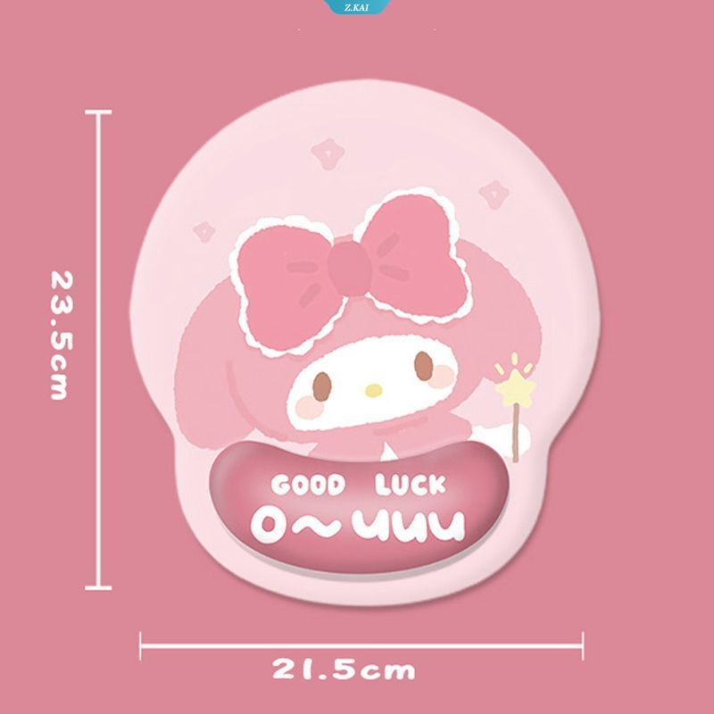 Sanrio Pink My Melody Cute Girls Pelindung Pergelangan Tangan Rumah Kantor Silikon Mouse Pad Halus Dan Nyaman [ZK]