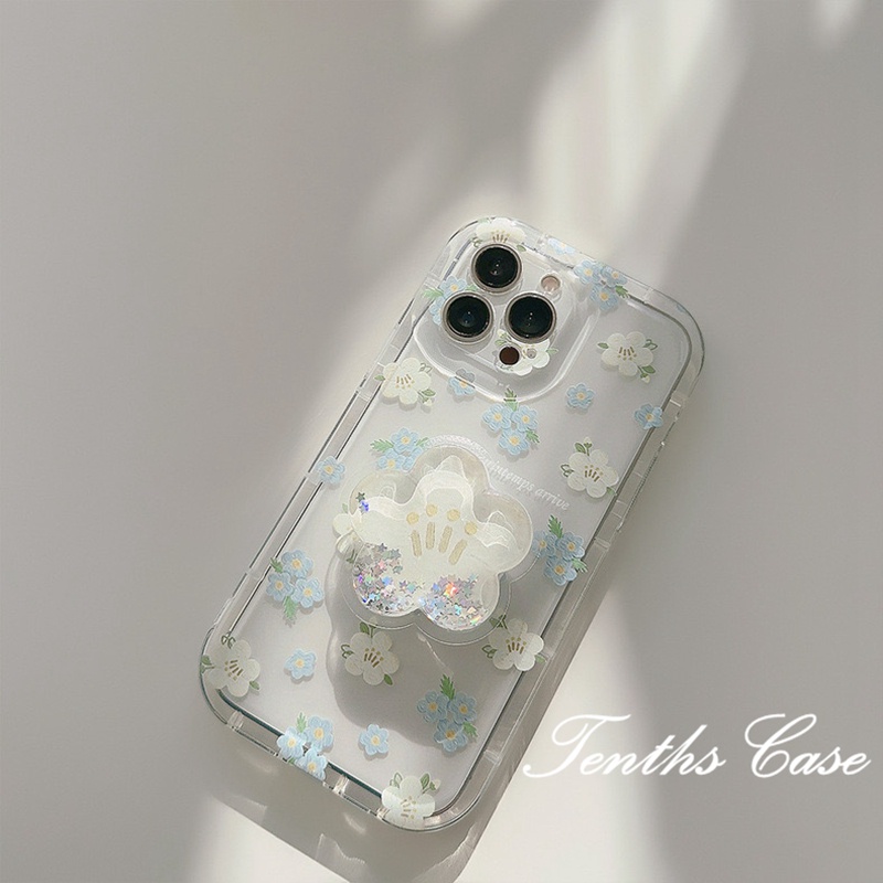 Kompatibel Untuk IPhone14 13 12 11 Pro Max8 7 6 6s Plus X Xr Xs Max SE 2020sabun Cover Floral Phone Case Dengan Bracket