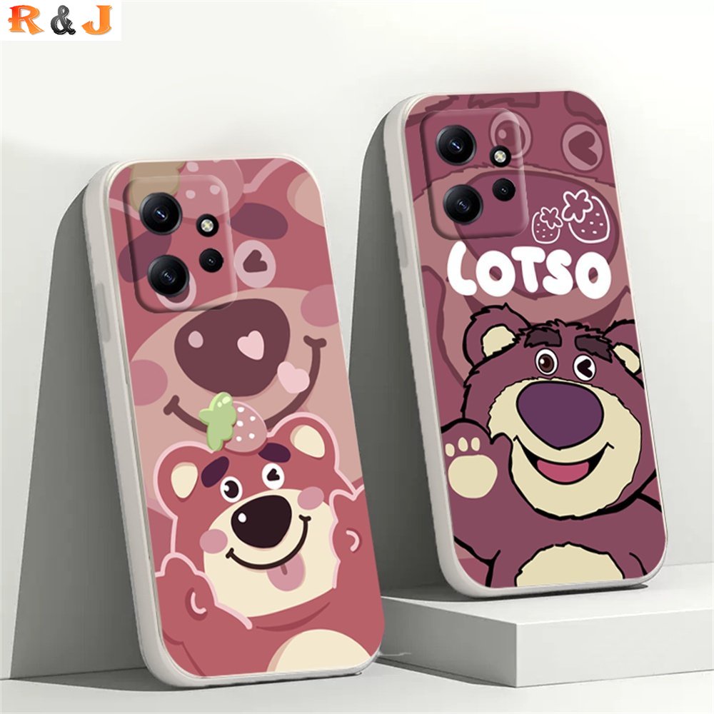 Casing Silikon Lembut Redmi Note12 4G Note12 Pro Poco X5 11S 11 Pro Redmi 10C 10A 9C 9T Note10 5G Note 10S Note 9s Poco F4 GT M3 Pro X3 Pro NFC Manyo Strawberry Bear Phone Cover