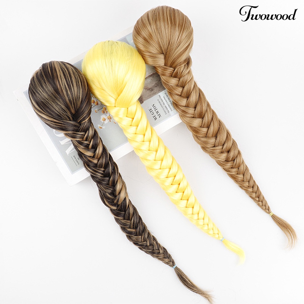 Twowood Kepang Plaited Wanita Sopak Lembut Memanjang Rambut Ultra Panjang Tulang Ikan Serut Sopak Untuk Perempuan