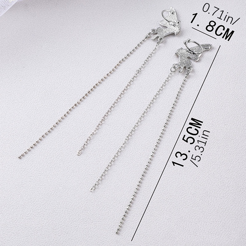 1pasang Anting Cuff Telinga Rumbai Kupu-Kupu Kristal Untuk Wanita Warna Emas Perak Tanpa Tindik Ear Clip Hook Fashion Perhiasan Pesta