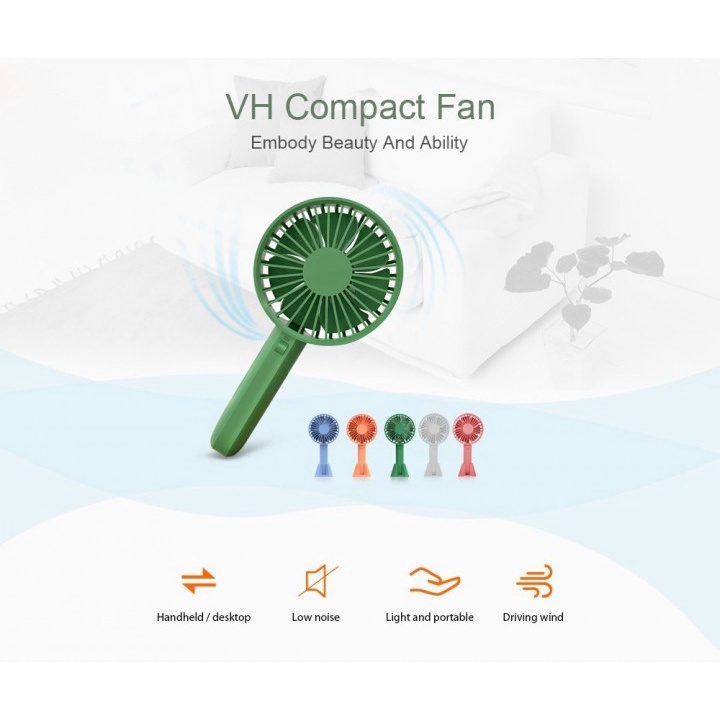 116 VH Kipas Angin Handheld Base Portable Rechargable Fan - F03