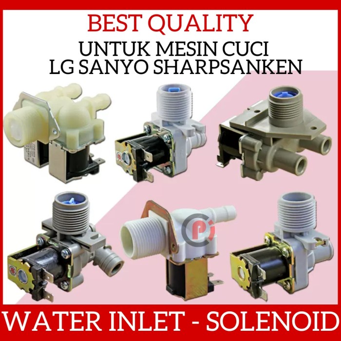 Solenoid Water Inlet Valve Mesin Cuci LG Sanyo Sharp Sanken Universal