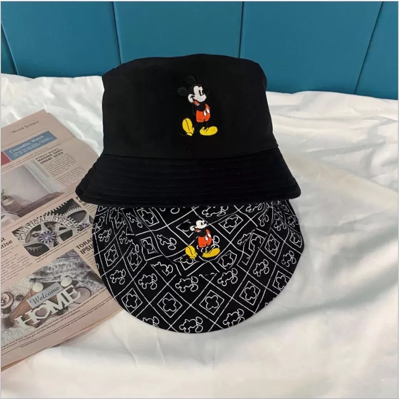 Topi Bucket Tabir Surya Kartun Bordir Mickey