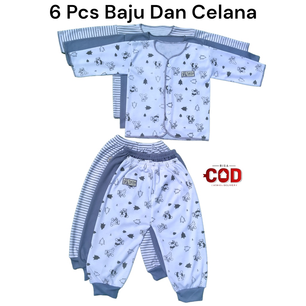 [Terbaru] 3 Stel Baju Bayi lengan panjang-celana panjang