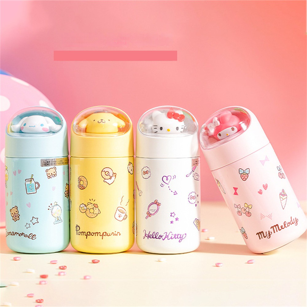 ღ 280ml Sanrio Mini Water Cup High-value Cute Insulation Cup Girly Heart Mini Portable Anti-fall Cup For Children Students Gift Home Tools