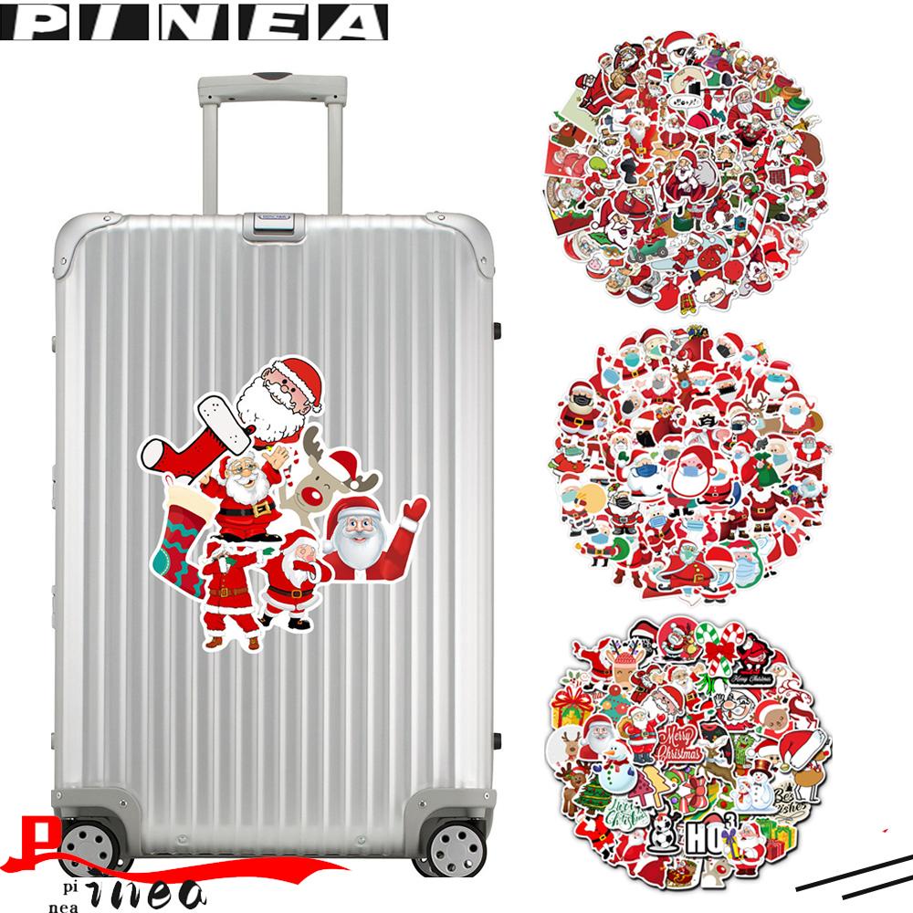 Stiker Koper Nanas Segar DIY Notebook Santa Claus Kotak Dekorasi Kartun Label