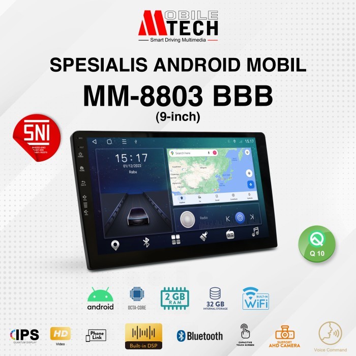 Mobiletech Head Unit Android MM 8803 BBB 2GB / 32 GB - 9 Inch